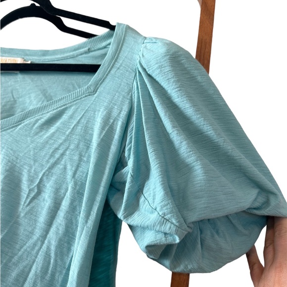 Nation LTD Heather Balloon Sleeve Sweetheart Top in Bermuda (Size Small) - Picture 4 of 7